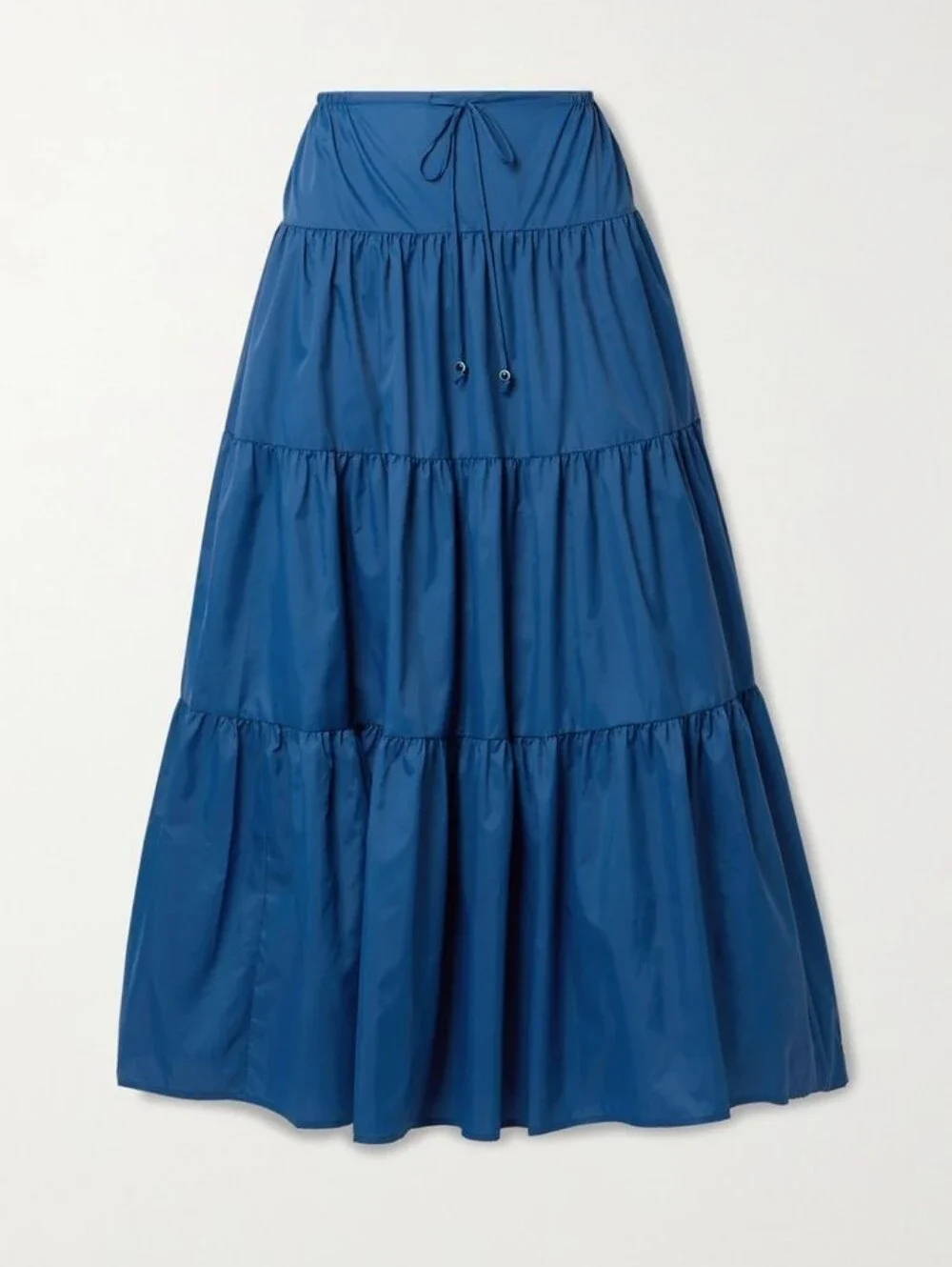 STAUD Lucca Tiered Maxi Skirt in Cobalt Blue M, Women's Casual Summer Size XS